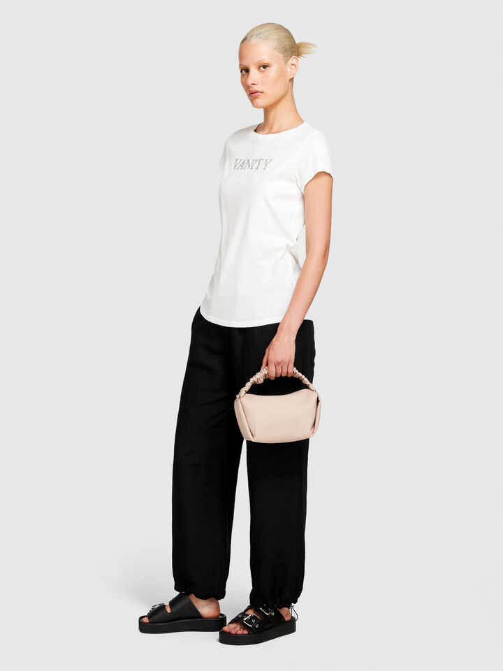 T-shirt with glossy print - women's short sleeve t-shirts - White | Sisley image number 2